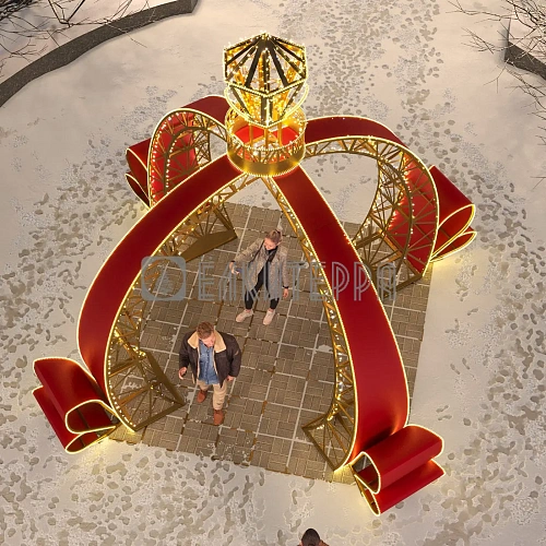 Арка световая новогодняя подарок корона